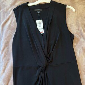NWT Alfani Knot Front Black Sleeveless Blouse